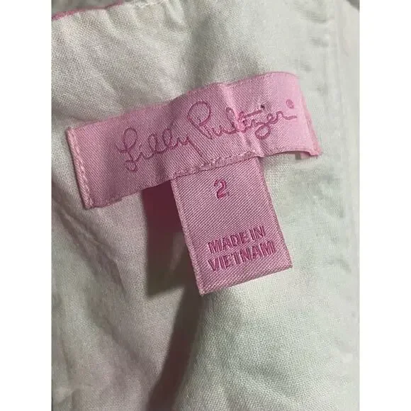 Lilly Pulitzer Strapless Mini Dress Womens Sz 2 Pink Green Island Diamond - Picture 4 of 14